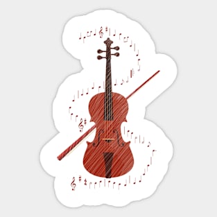 Violin playing Beethoven's Hymn of Joy. Sticker